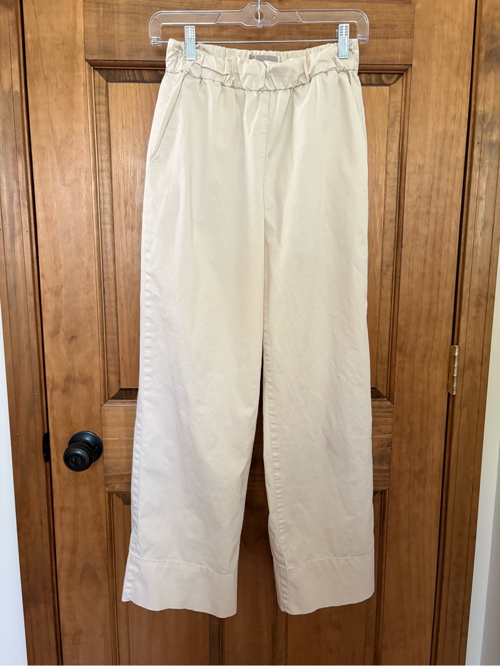 Everlane Women’s Light Cream Canvas Easy Pants Lightweight Cotton Twill Size 4
